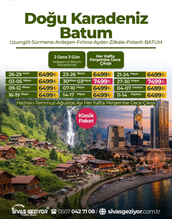 DOĞU KARADENİZ VE BATUM TURU